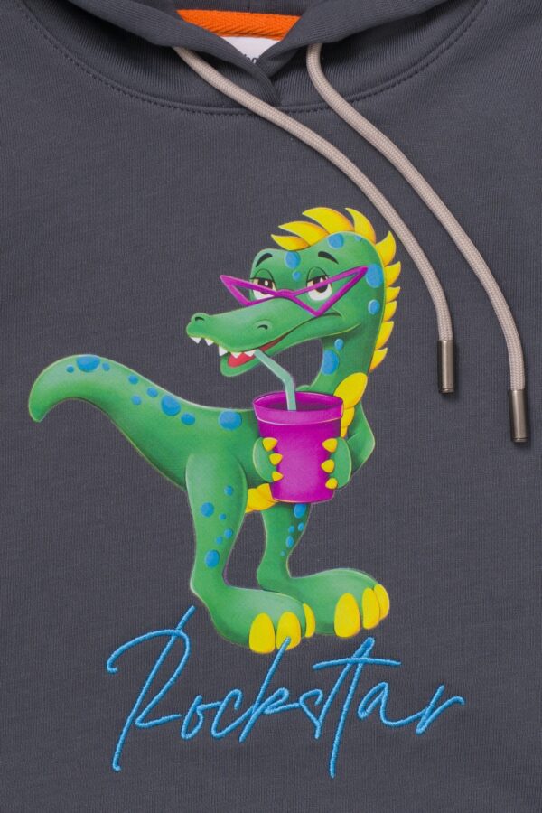 Худи. Графит с динозавром 