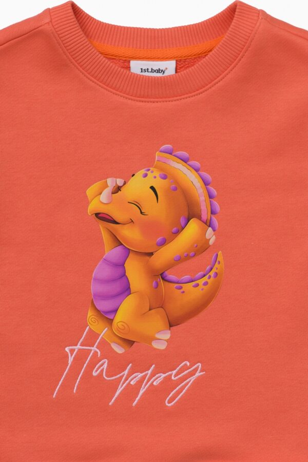 Свитшот. Гавайский закат с динозавром 