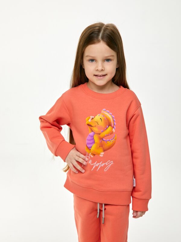 Свитшот. Гавайский закат с динозавром 