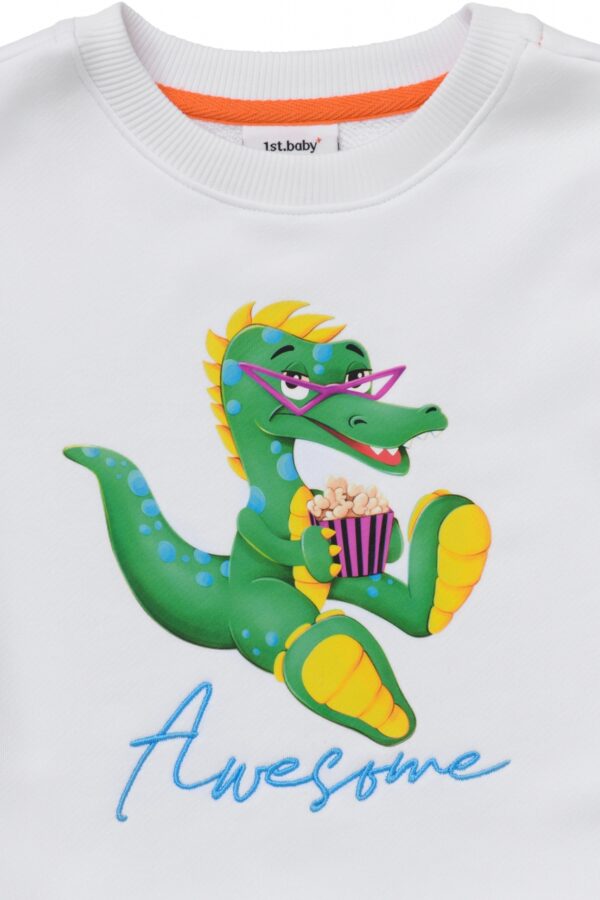 Свитшот. Белый с динозавром 