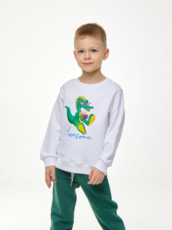 Свитшот. Белый с динозавром 