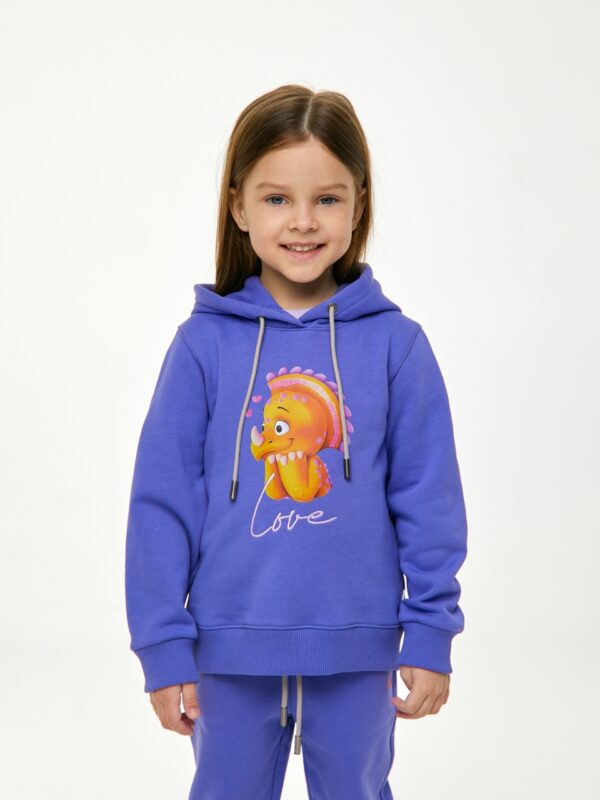 Худи. Very Peri с динозавром 
