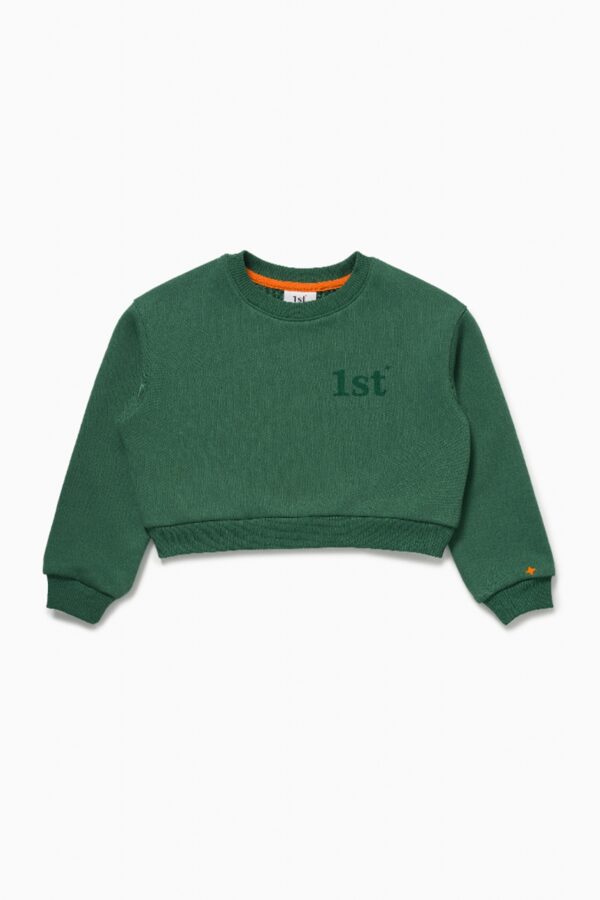 Свитшот. Укороченный темно-зеленый 